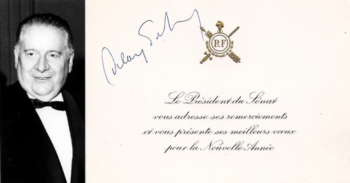 Autographe d'Alain Poher