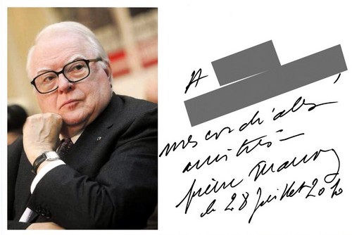 Autographe de Pierre Mauroy