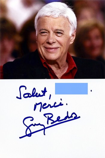 Autographe de Guy Bedos