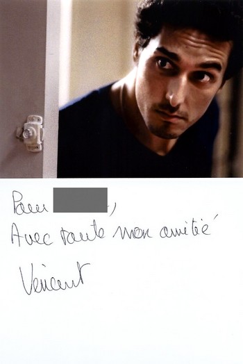Autographe de Vincent Elbaz