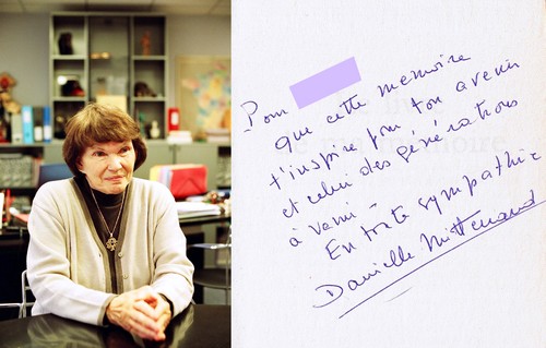 Autographe de Danielle Mitterrand