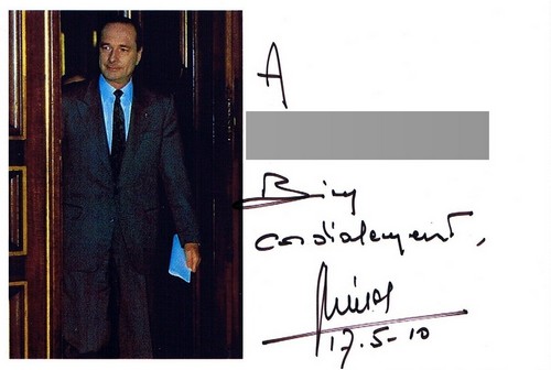 Autographe de Jacques Chirac