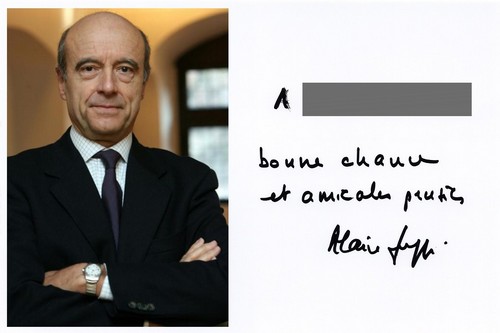 Autographe de Alain Juppé