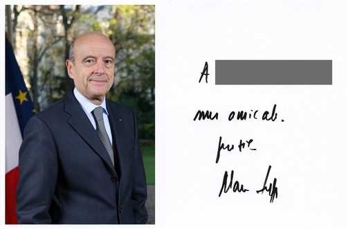 Autographe de Alain Juppé