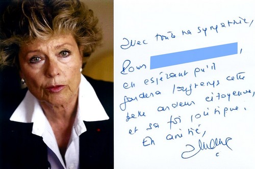 Autographe de Anne Mansouret