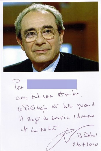Autographe de Bernard Debré