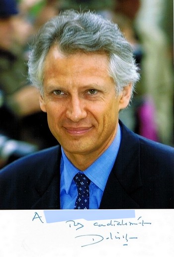 Autographe de Dominique de Villepin