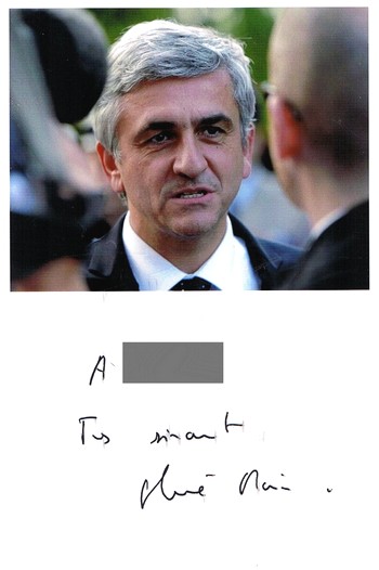 Autographe de Hervé Morin