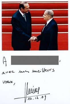 Autographe de Jacques Chirac