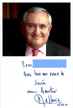 Autographe de Jean-Pierre Raffarin