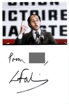 Autographe de Laurent Fabius