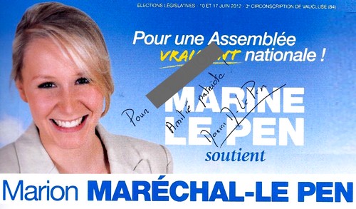 Autographe de Marion Maréchal-Le Pen