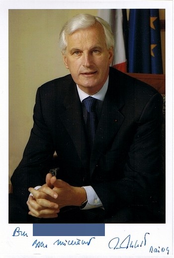 Autographe de Michel Barnier