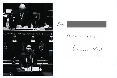 Autographe de Simone Veil