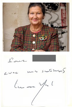 Autographe de Simone Veil