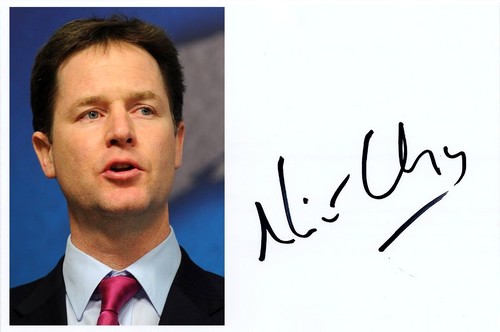 Autographe de Nick Clegg